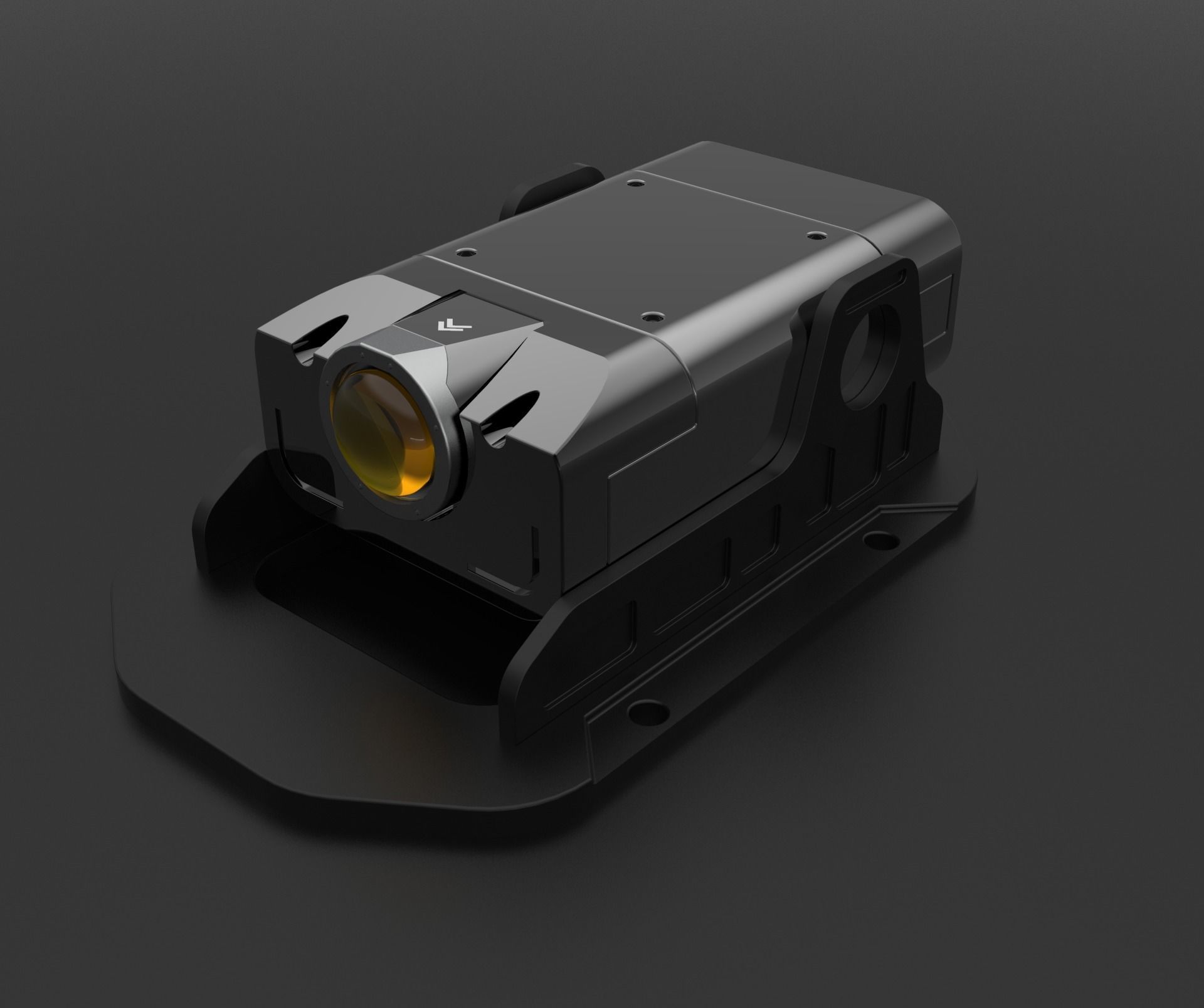 Sci-Fi Camera Sensor Projector Low-poly 3D model_1