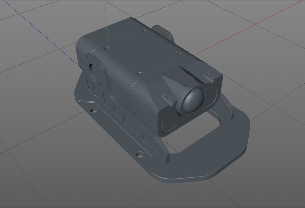 Sci-Fi Camera Sensor Projector Low-poly 3D model_14