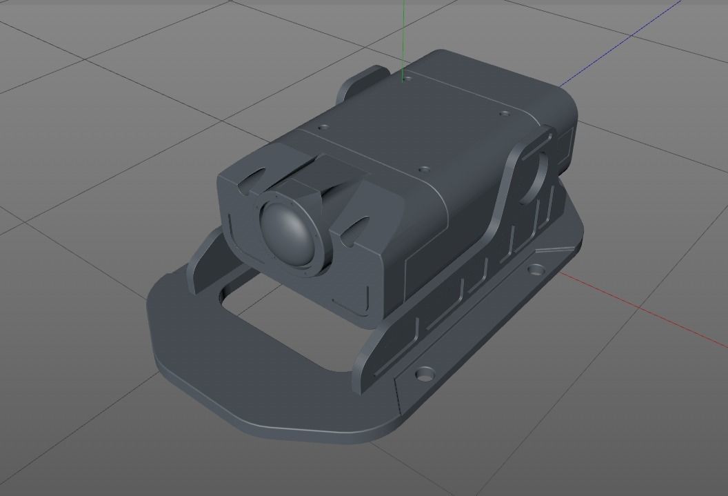 Sci-Fi Camera Sensor Projector Low-poly 3D model_13