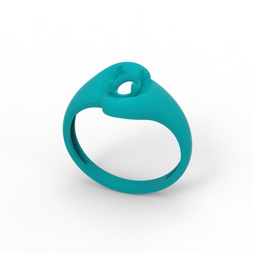 Women ring with gem 3dm stl CAD 3D print model_16