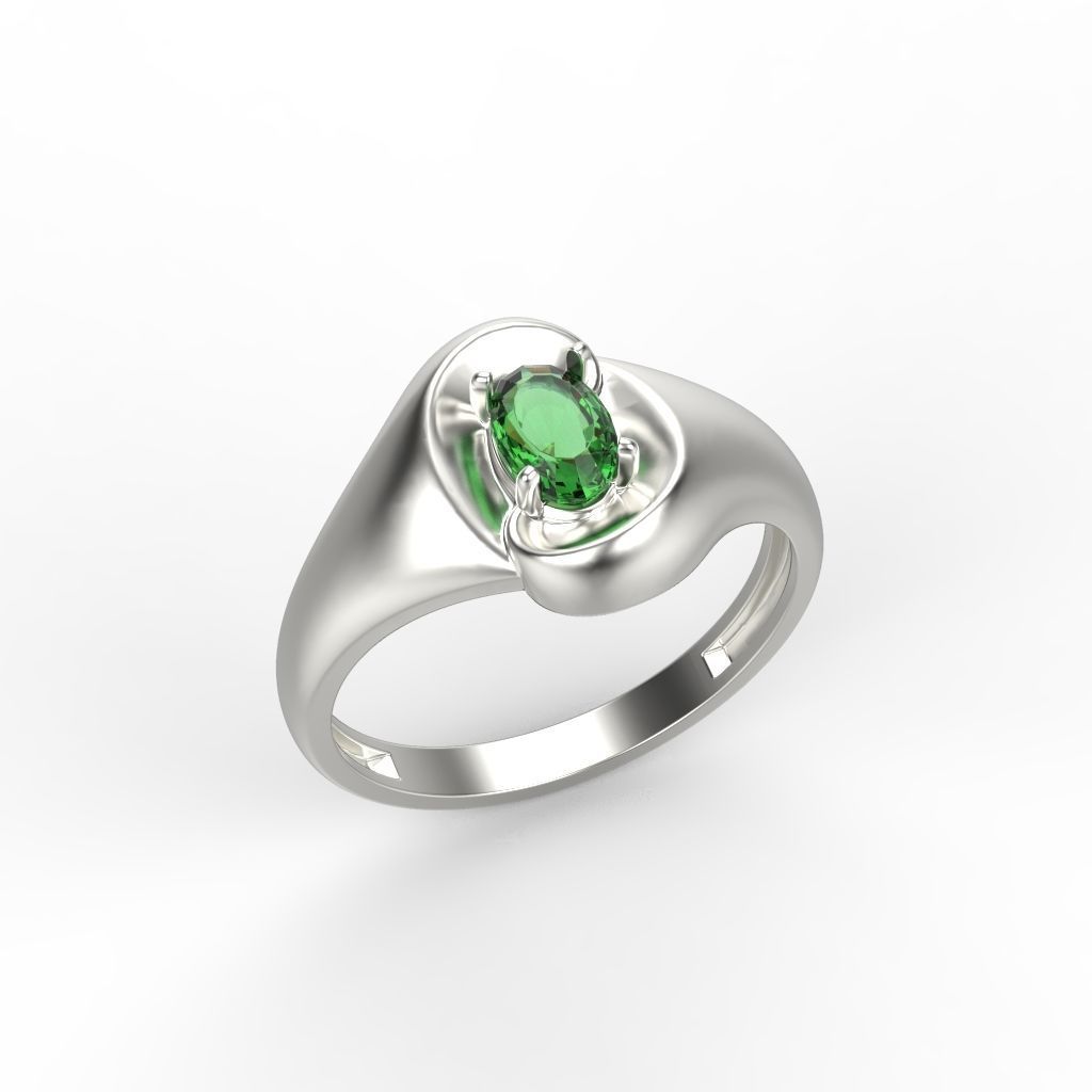 Women ring with gem 3dm stl CAD 3D print model_8