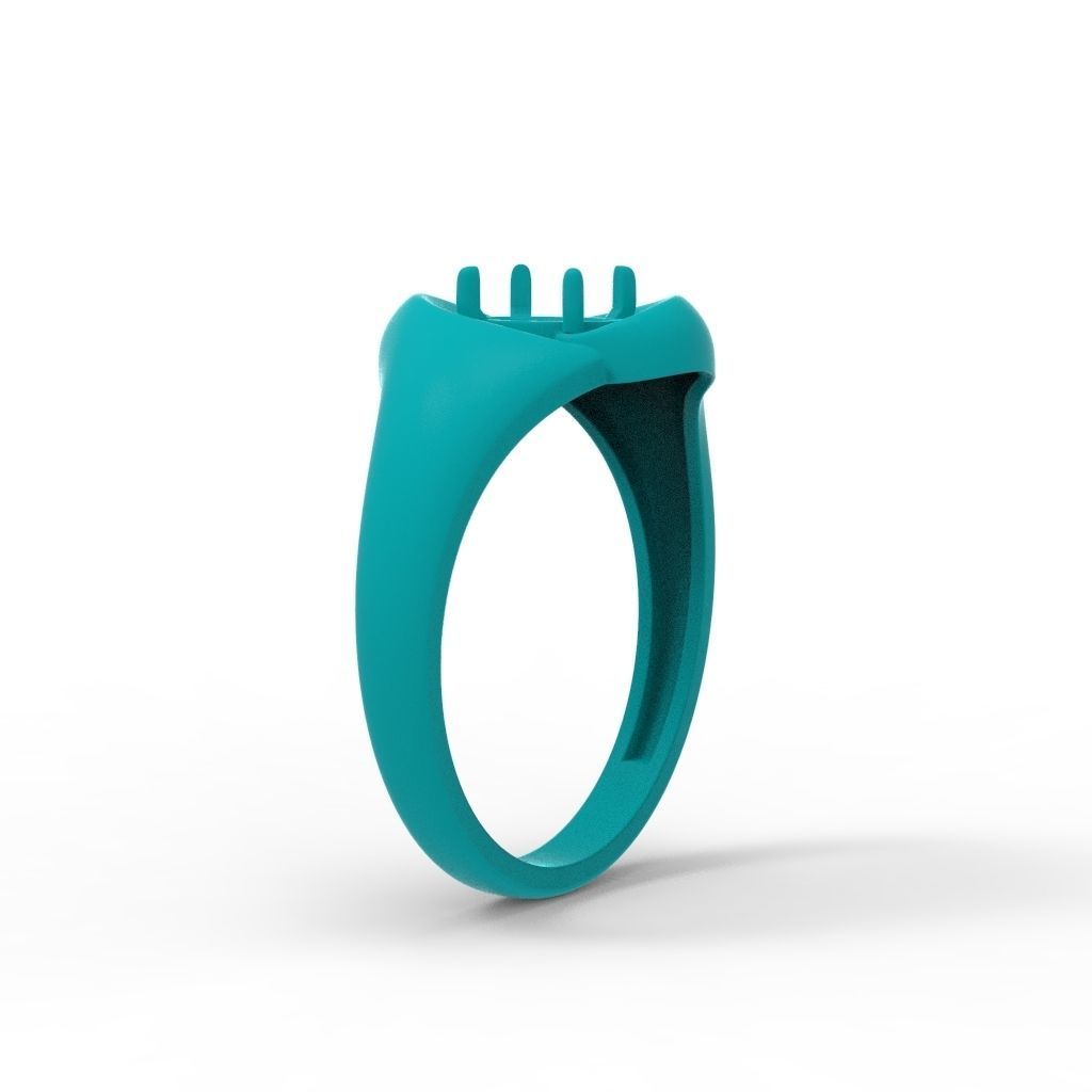 Women ring with gem 3dm stl CAD 3D print model_19