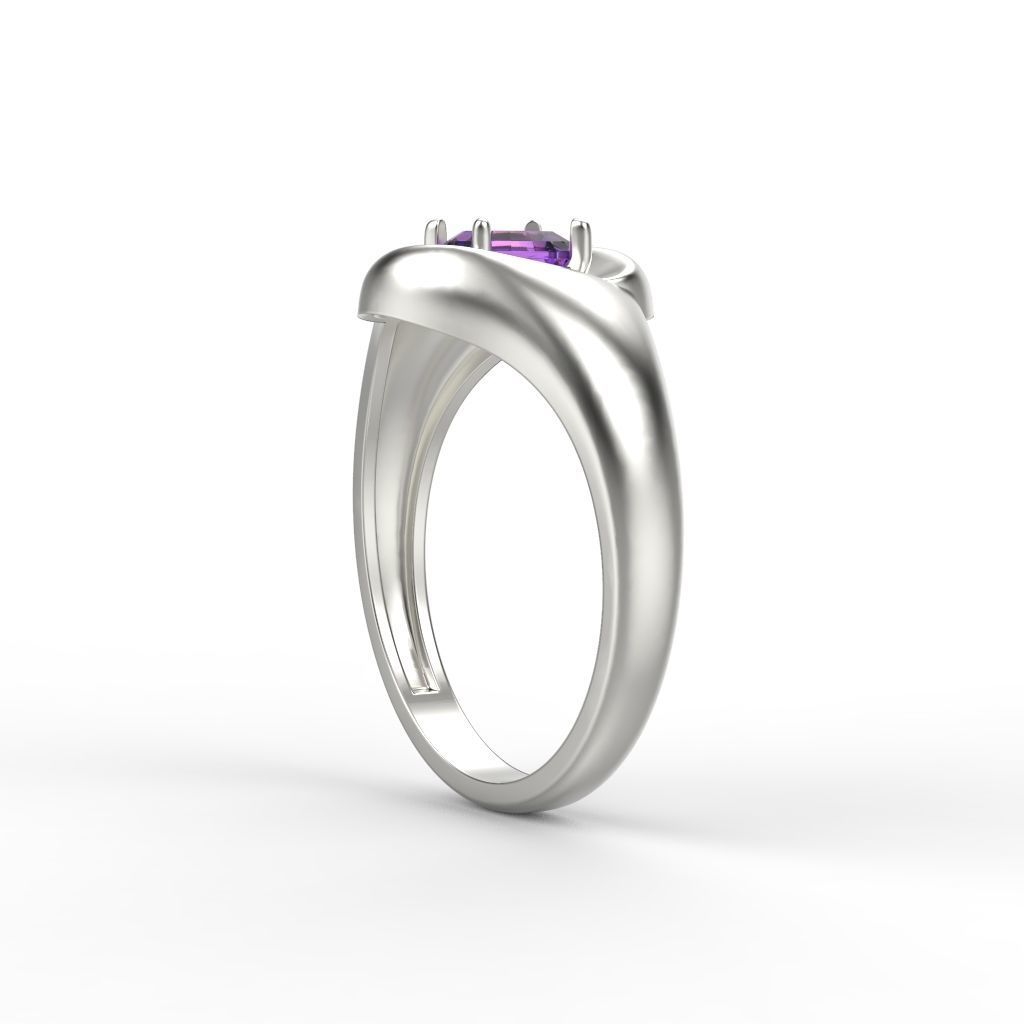 Women ring with gem 3dm stl CAD 3D print model_7