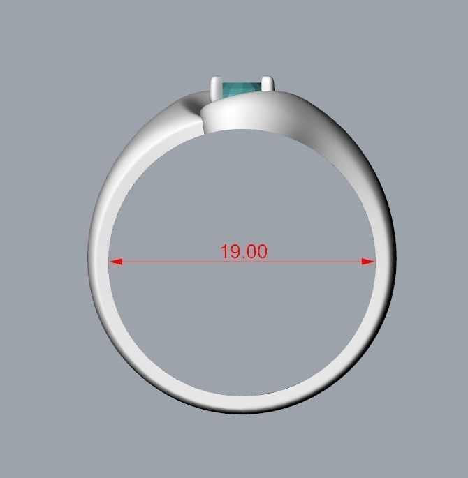 Women ring with gem 3dm stl CAD 3D print model_21