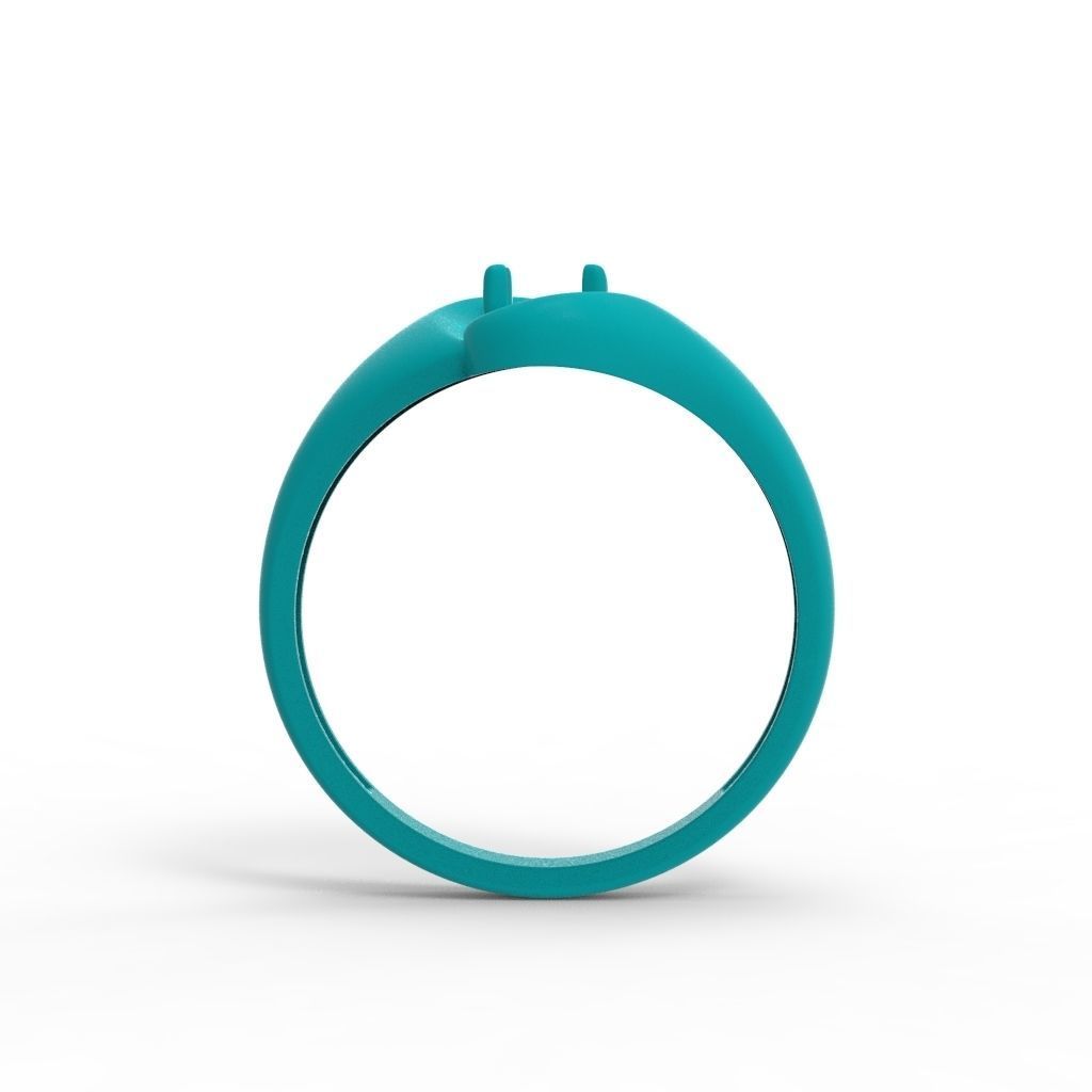 Women ring with gem 3dm stl CAD 3D print model_18