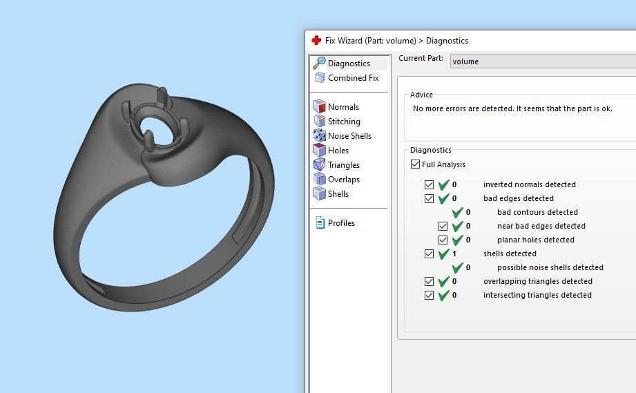 Women ring with gem 3dm stl CAD 3D print model_26