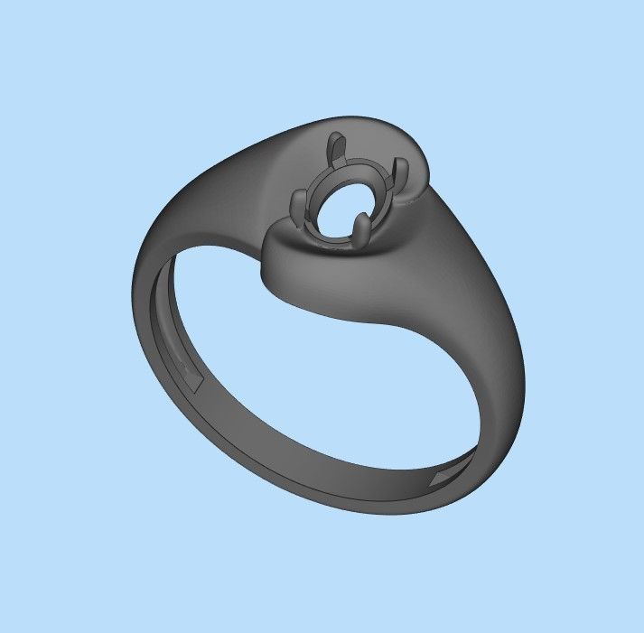 Women ring with gem 3dm stl CAD 3D print model_30