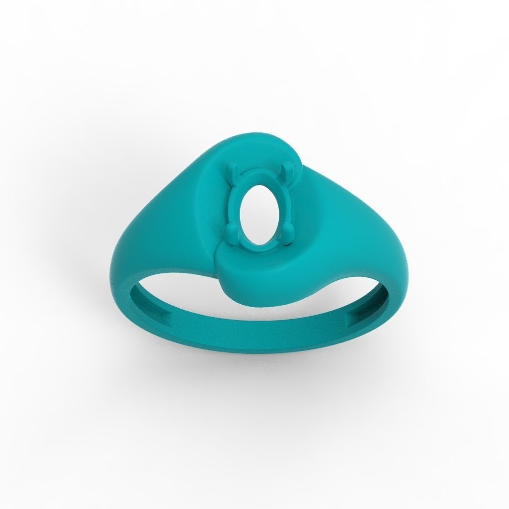 Women ring with gem 3dm stl CAD 3D print model_20