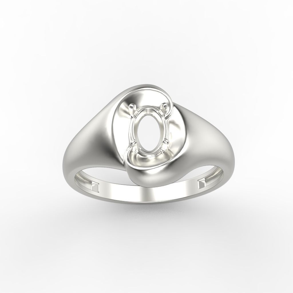 Women ring with gem 3dm stl CAD 3D print model_13