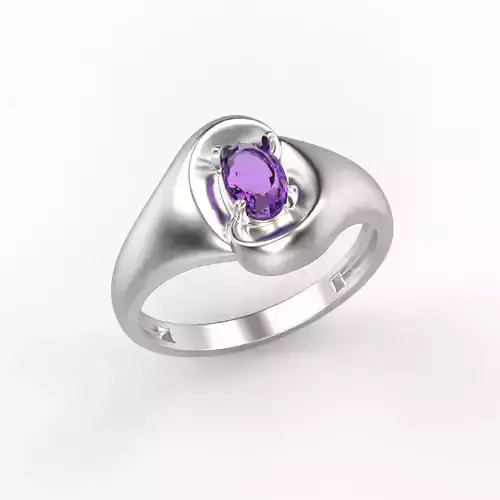 Women ring with gem 3dm stl CAD