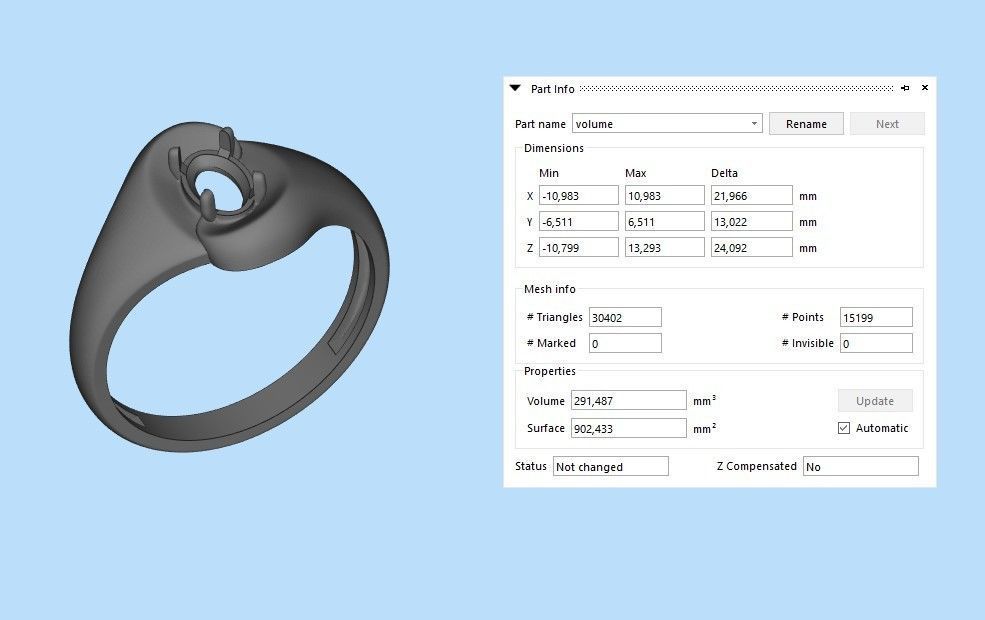 Women ring with gem 3dm stl CAD 3D print model_27