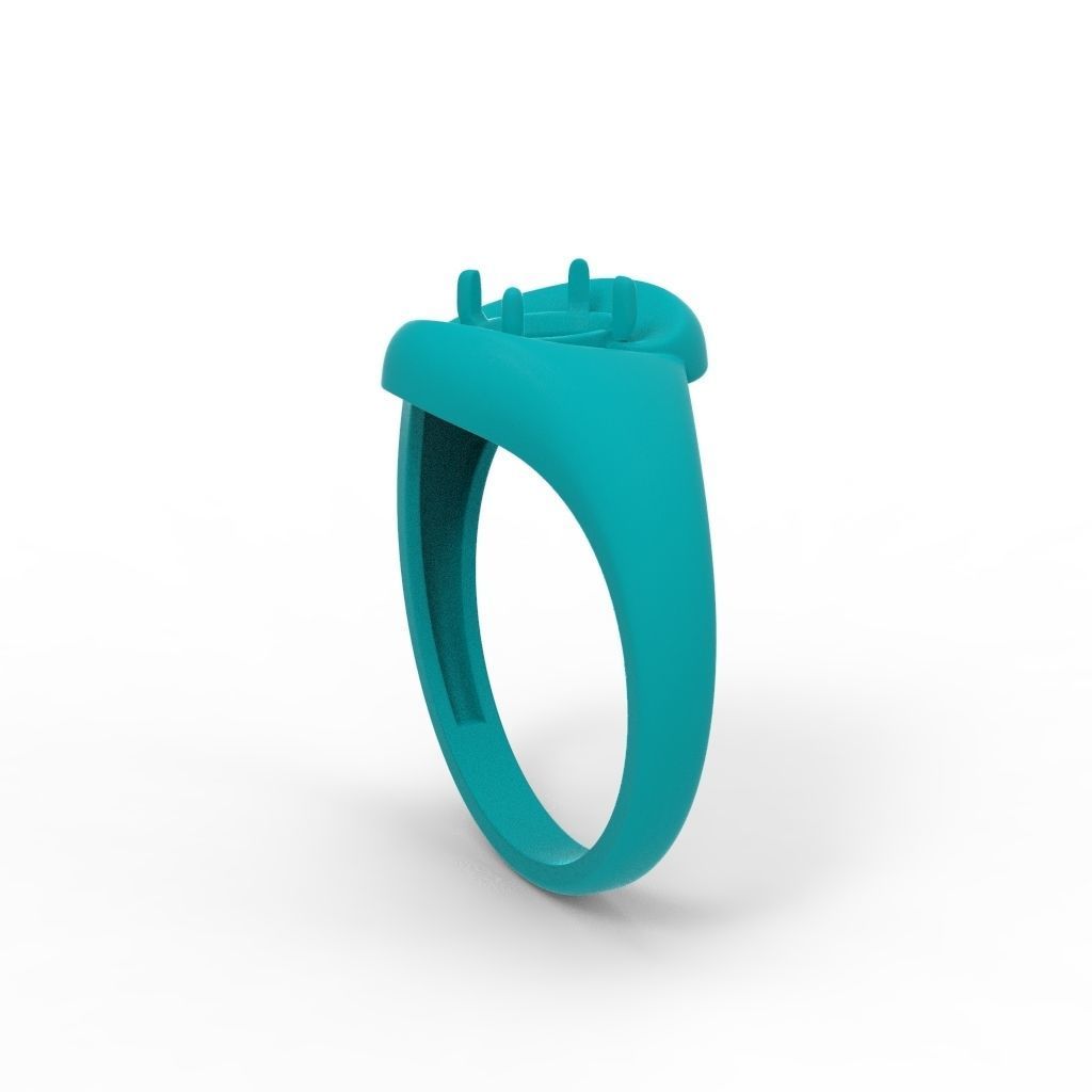Women ring with gem 3dm stl CAD 3D print model_17
