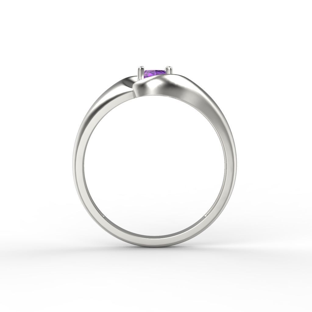 Women ring with gem 3dm stl CAD 3D print model_6