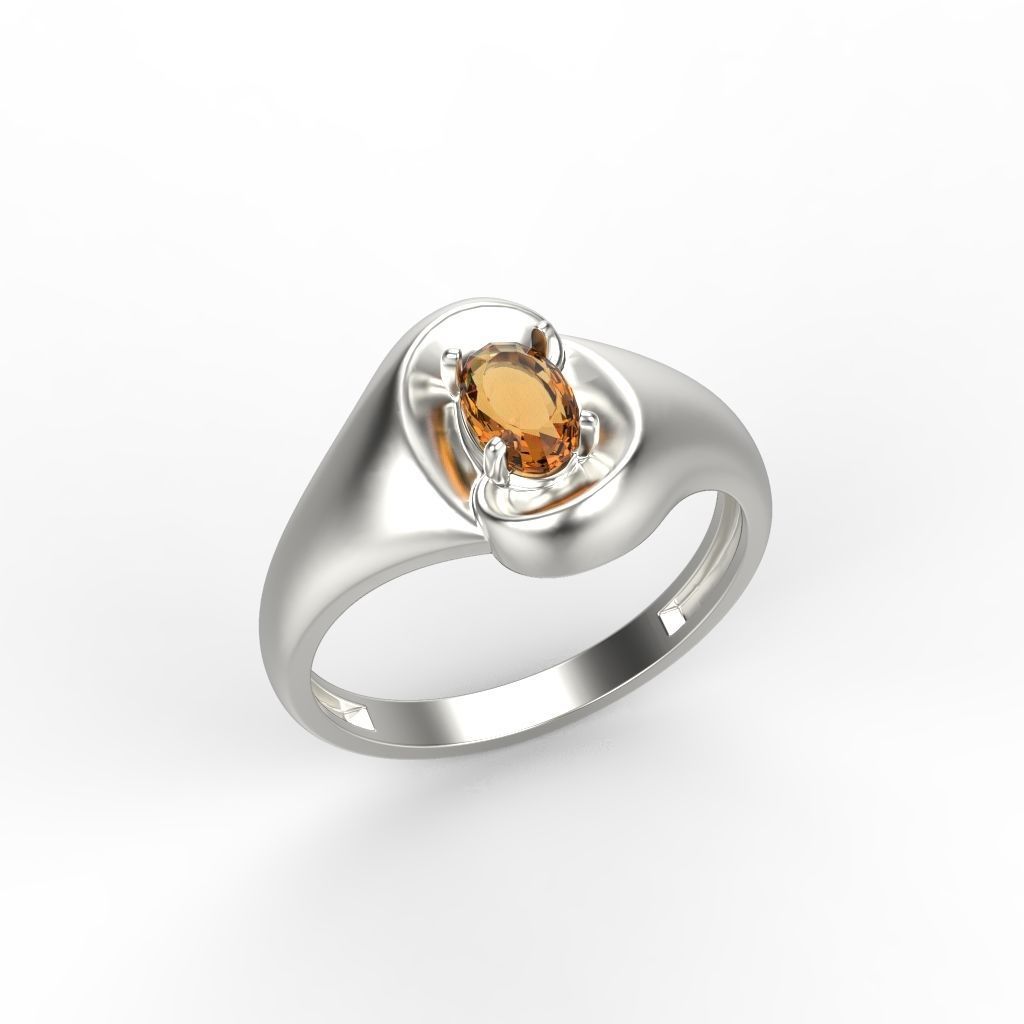 Women ring with gem 3dm stl CAD 3D print model_11