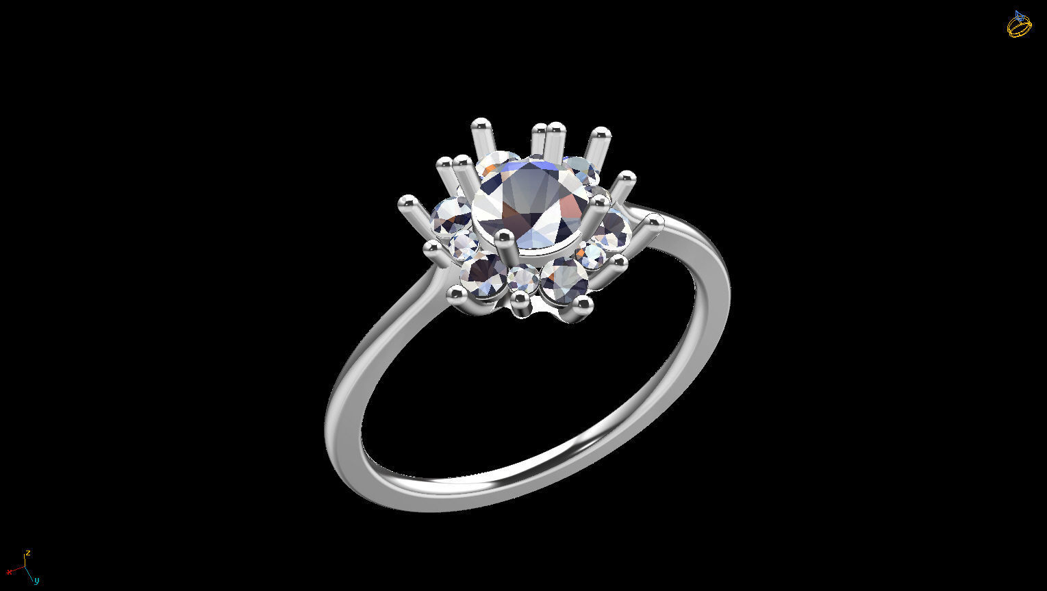 engagement ring  3D print model_1