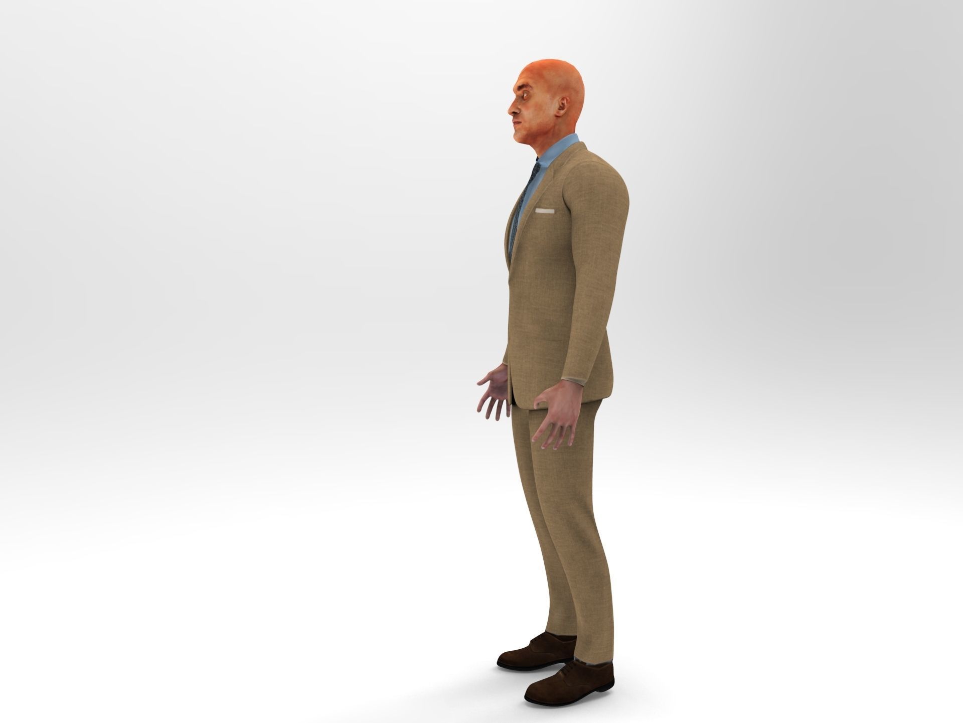 Man Rigged And Animated Character Low-poly 3D model_5