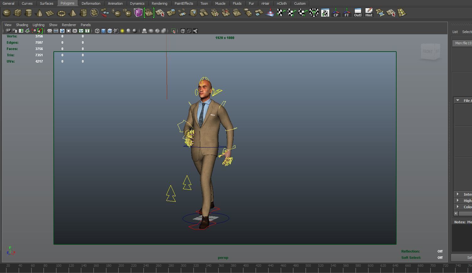 Man Rigged And Animated Character Low-poly 3D model_6