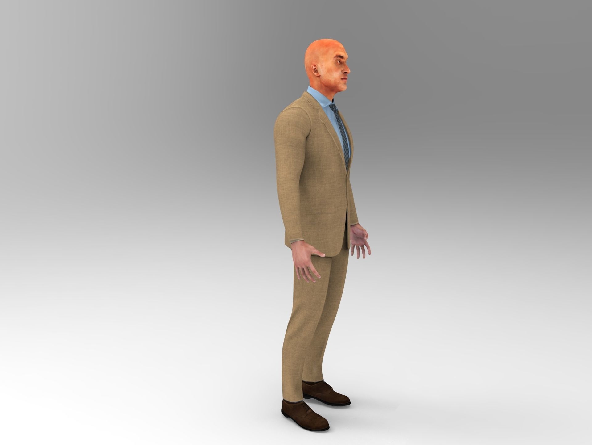 Man Rigged And Animated Character Low-poly 3D model_4
