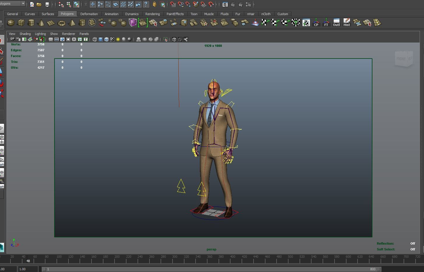 Man Rigged And Animated Character Low-poly 3D model_7