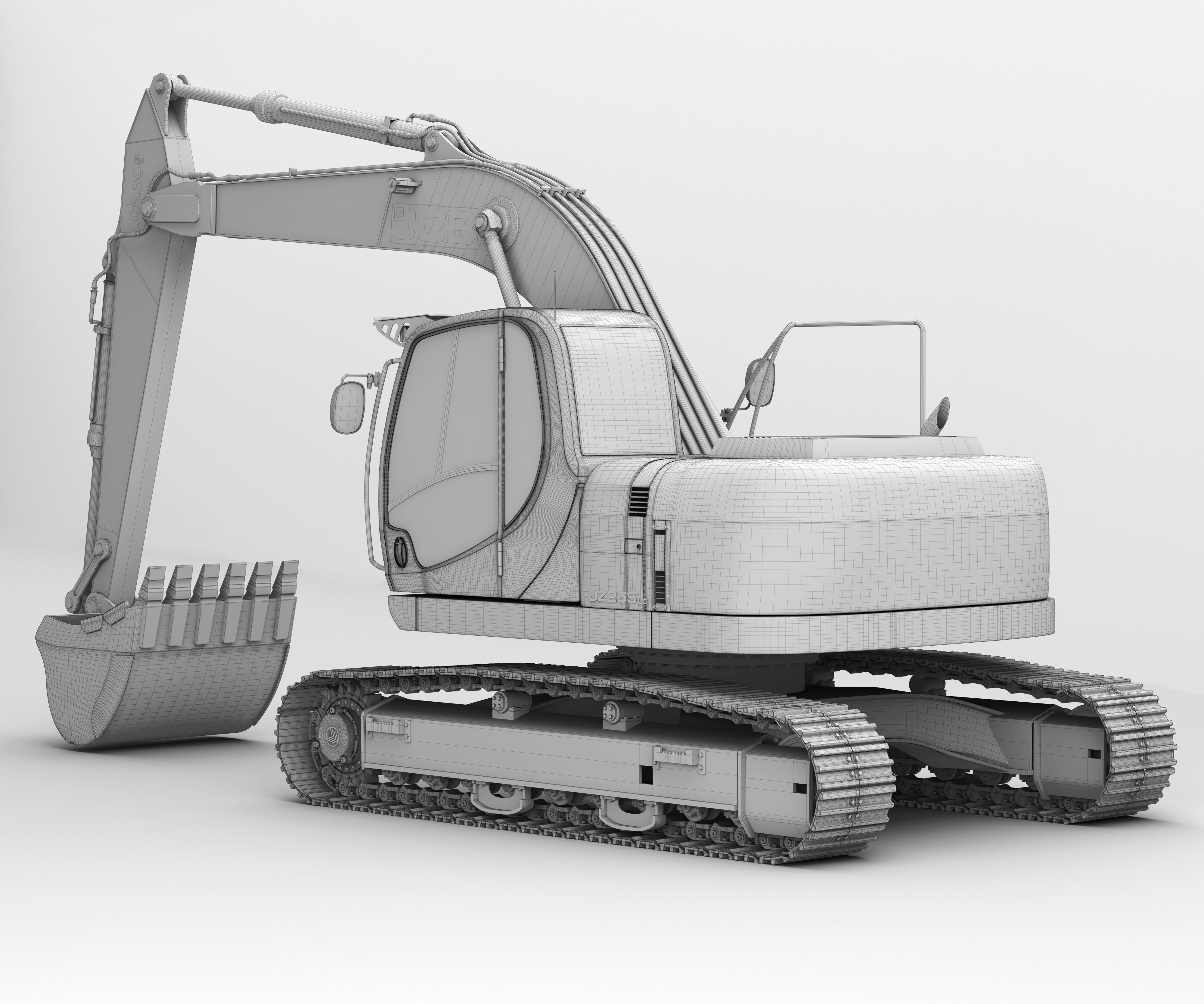 Excavator  JCB-JZ255 Rigged 3d model high detailed 3D model_11