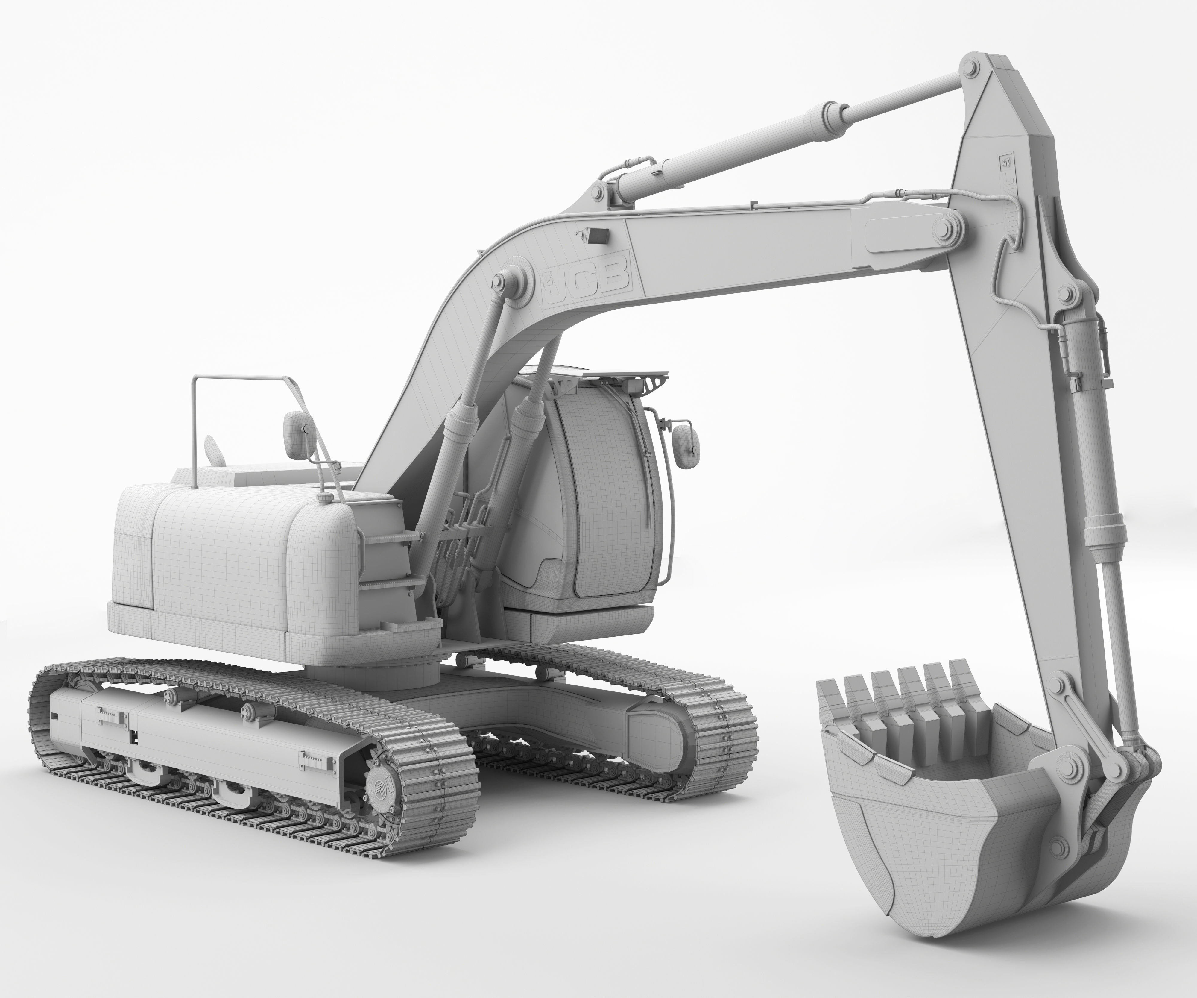 Excavator  JCB-JZ255 Rigged 3d model high detailed 3D model_12