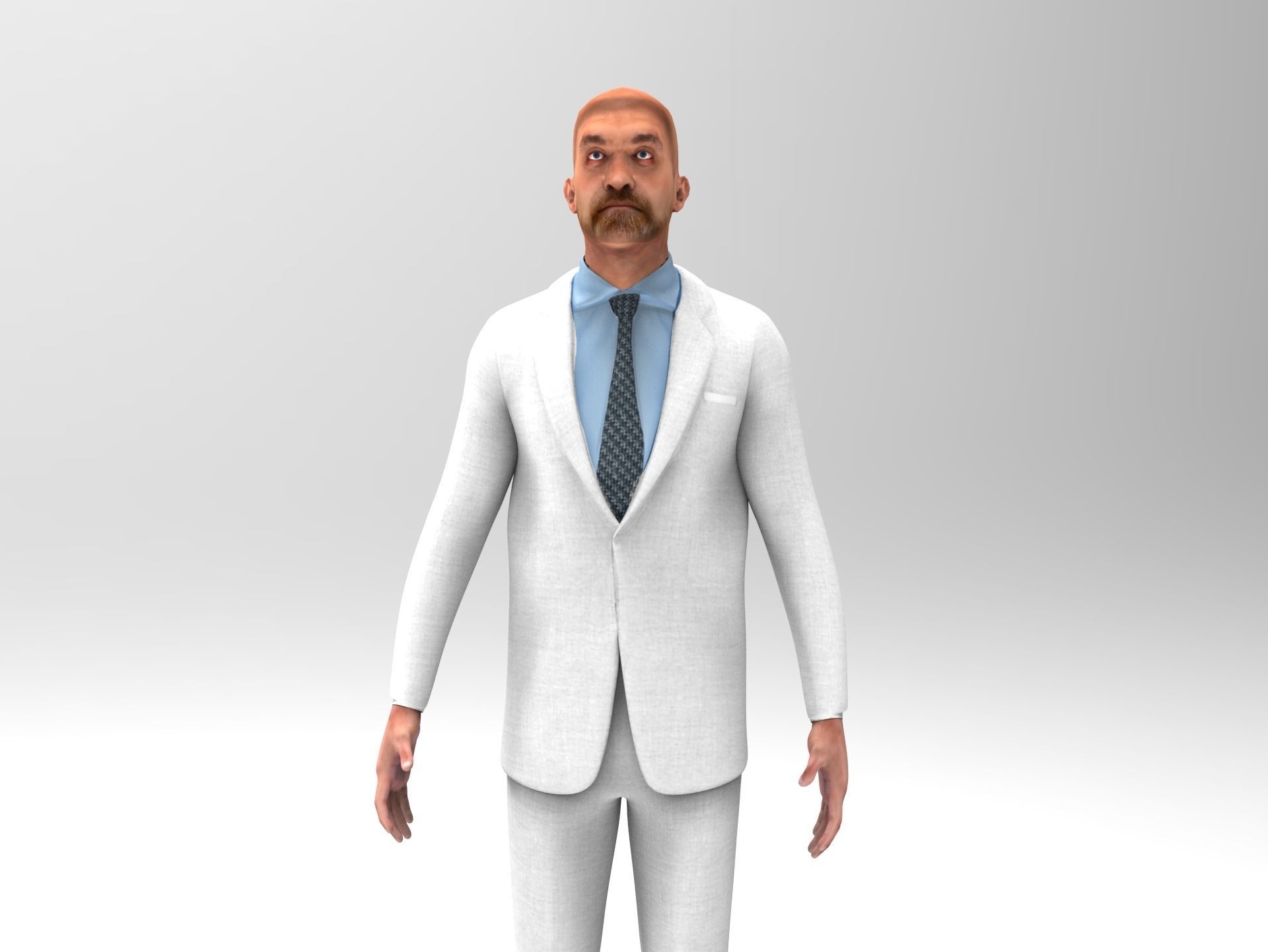 Man Rigged And Animated Character Low-poly 3D model_9