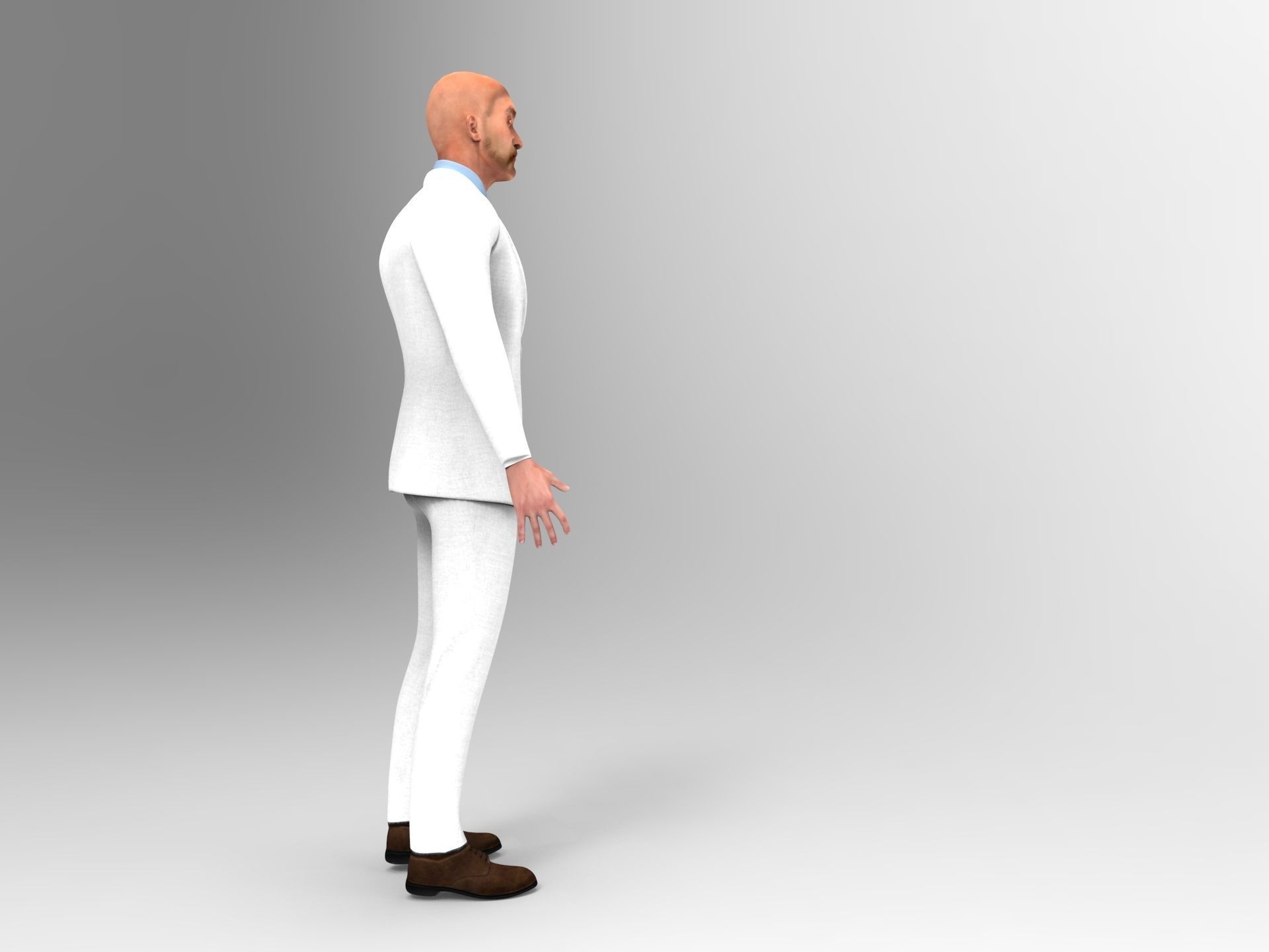 Man Rigged And Animated Character Low-poly 3D model_8