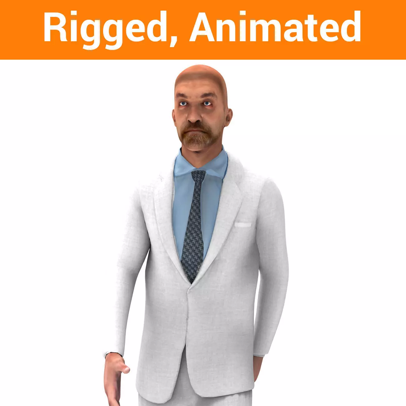 Man Rigged And Animated Character Low-poly 3D model_0