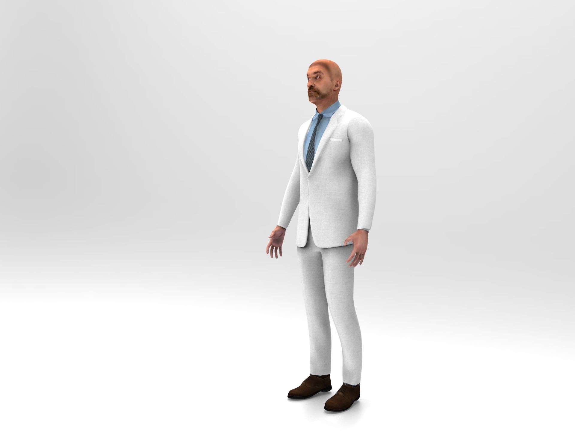 Man Rigged And Animated Character Low-poly 3D model_5