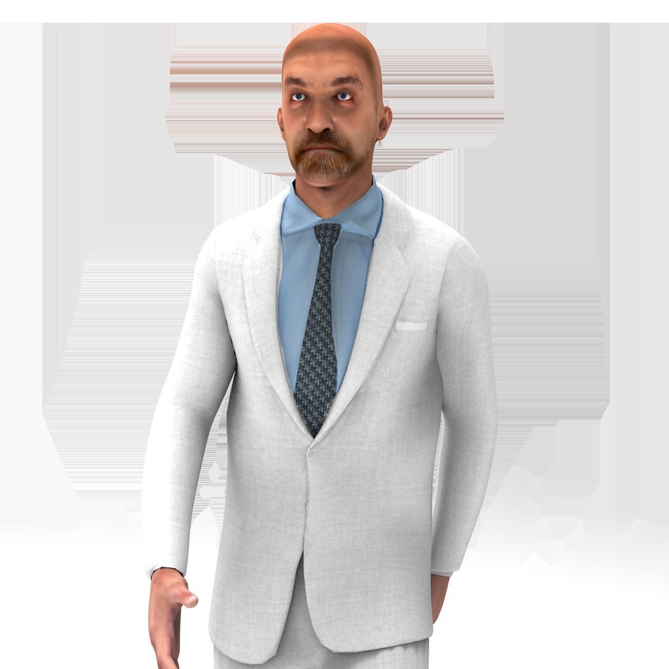 Man Rigged And Animated Character Low-poly 3D model_2