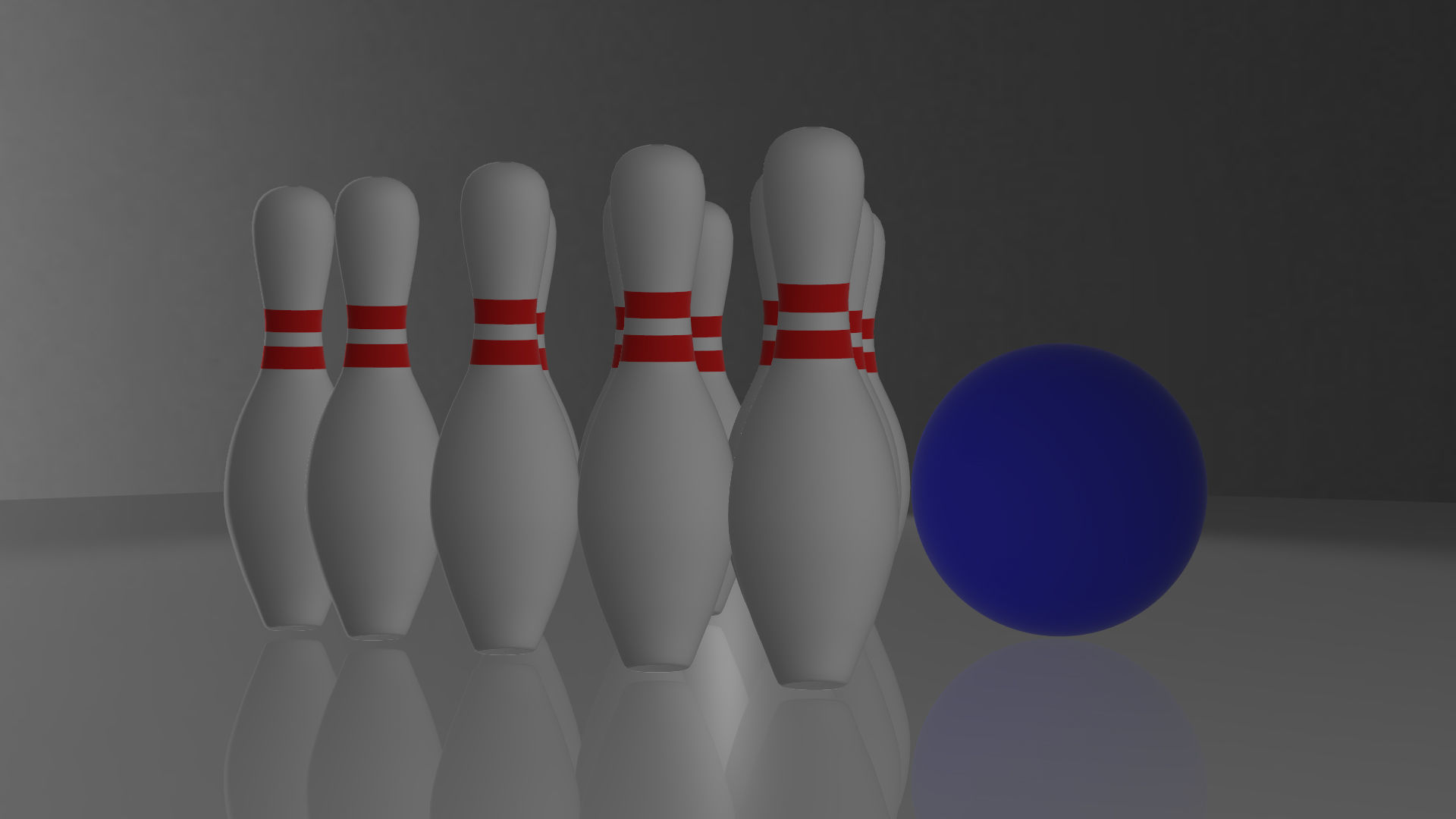 Bowling Pins Ball Set 3D model_1