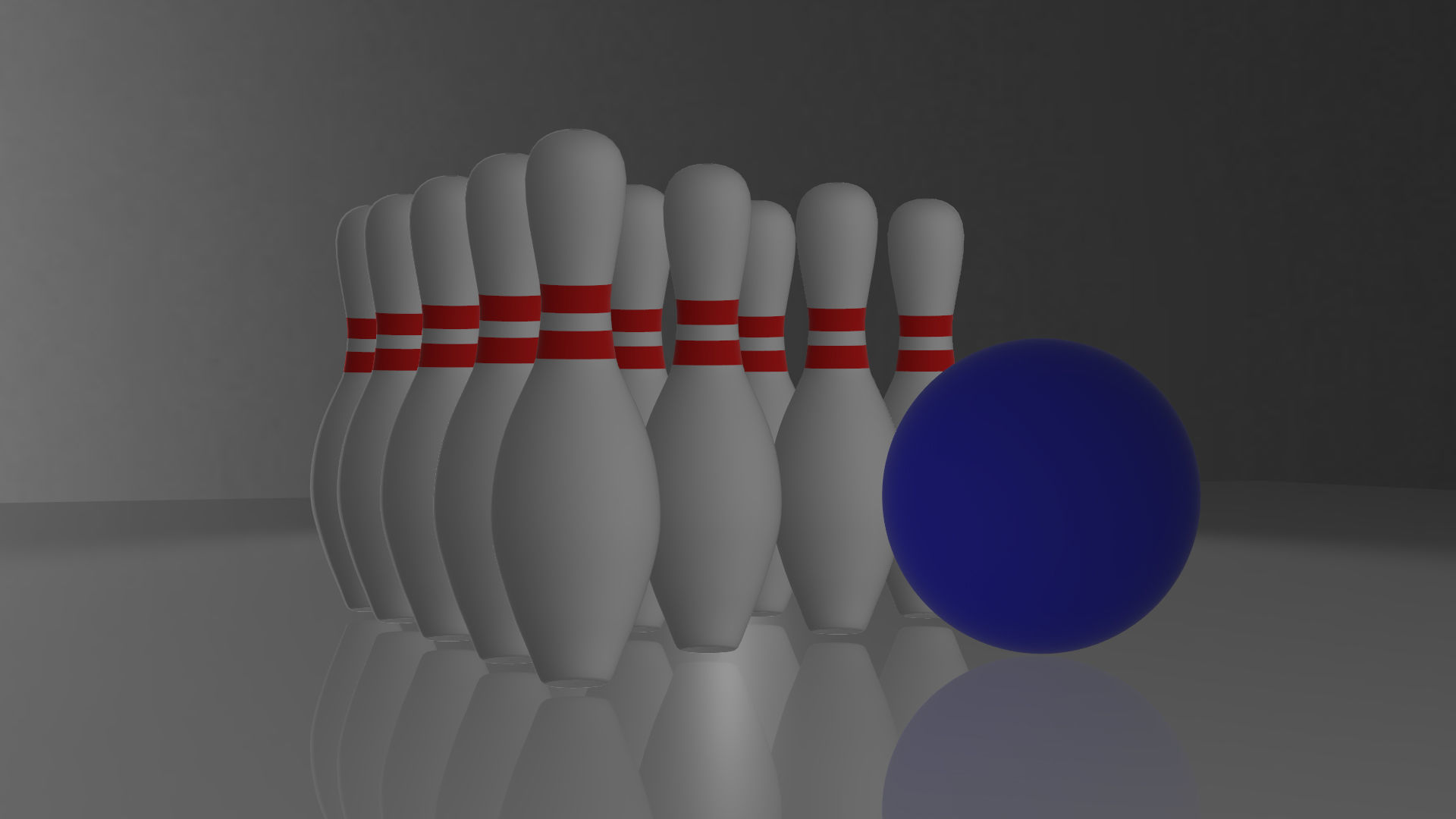 Bowling Pins Ball Set 3D model_2