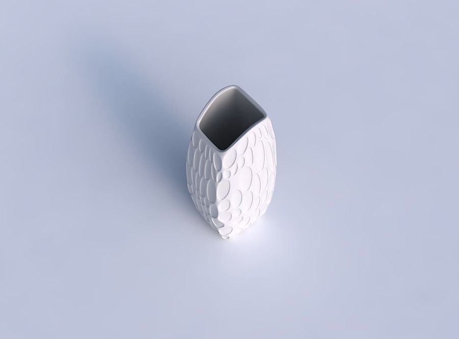 Vase arc rectangle with bubbles 3D print model_1