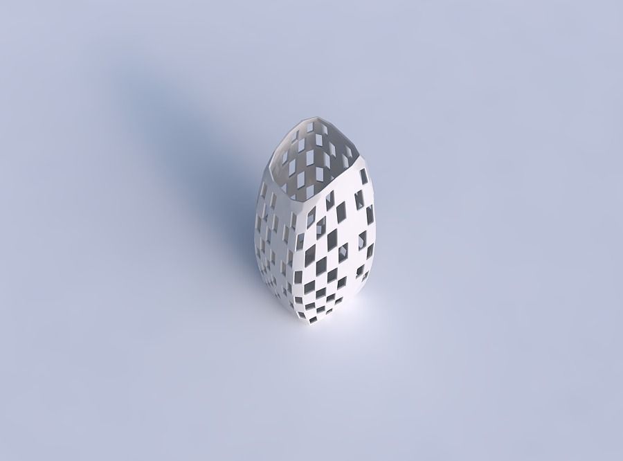 Vase arc rectangle with checker grid lattice 2 3D print model_1