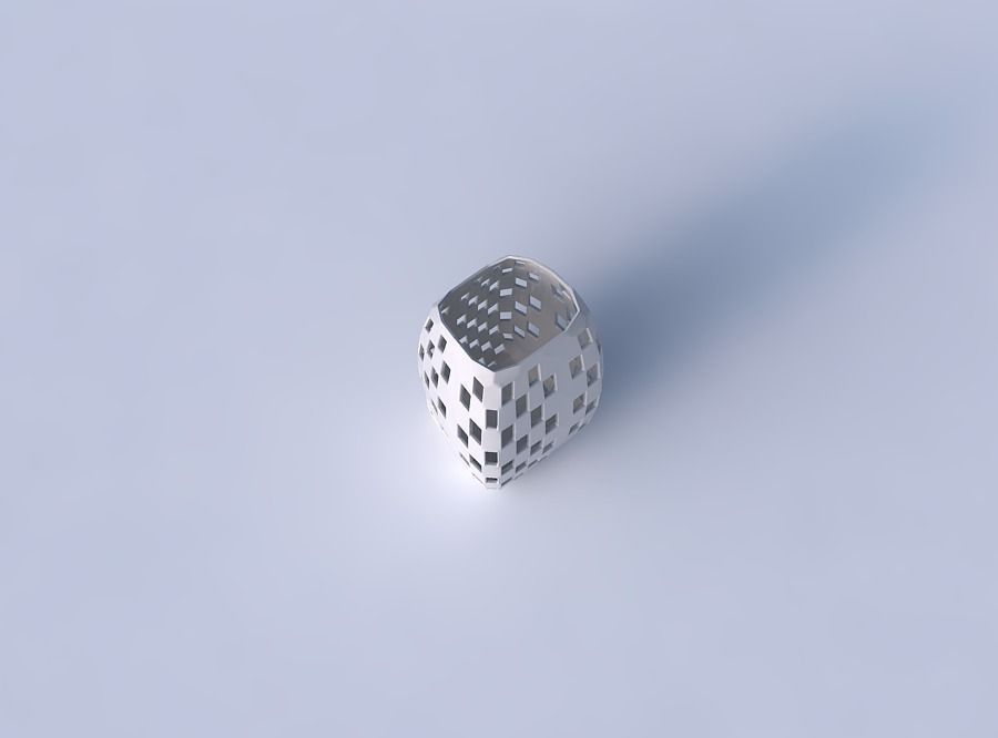 Vase arc rectangle with checker grid lattice 2 3D print model_2