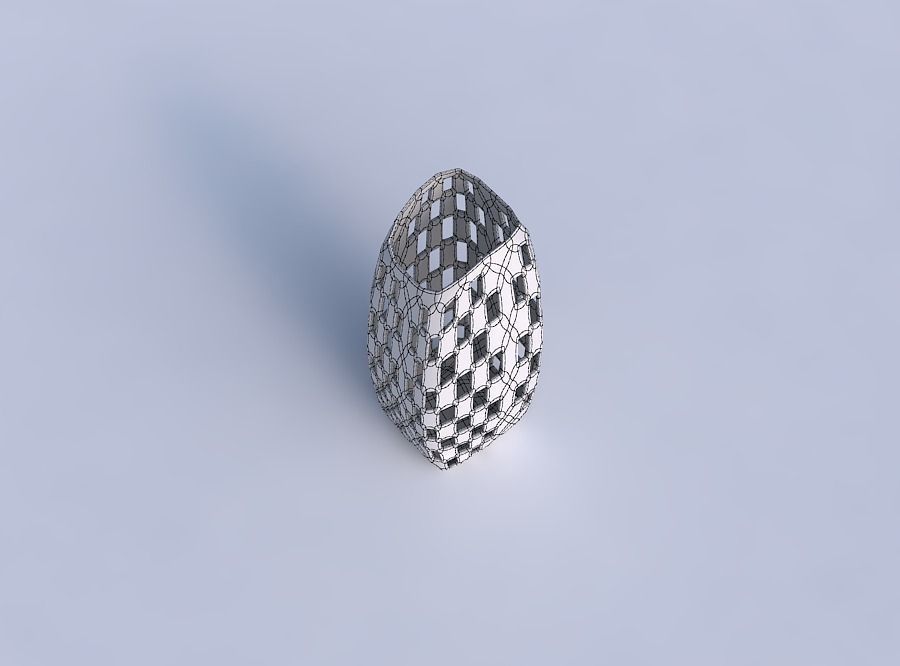 Vase arc rectangle with checker grid lattice 2 3D print model_6