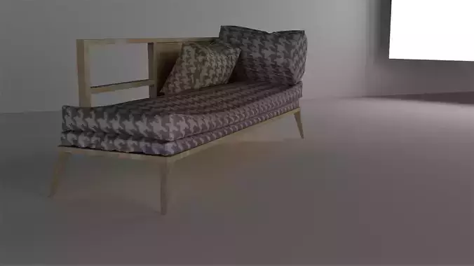 WOODEN CHAIR - BED -- HIGH POLY