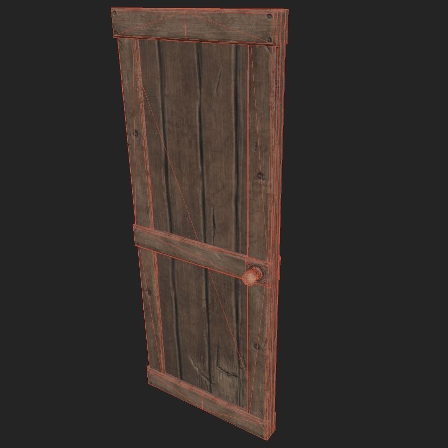 Medieval Door Low-poly 3D model_7