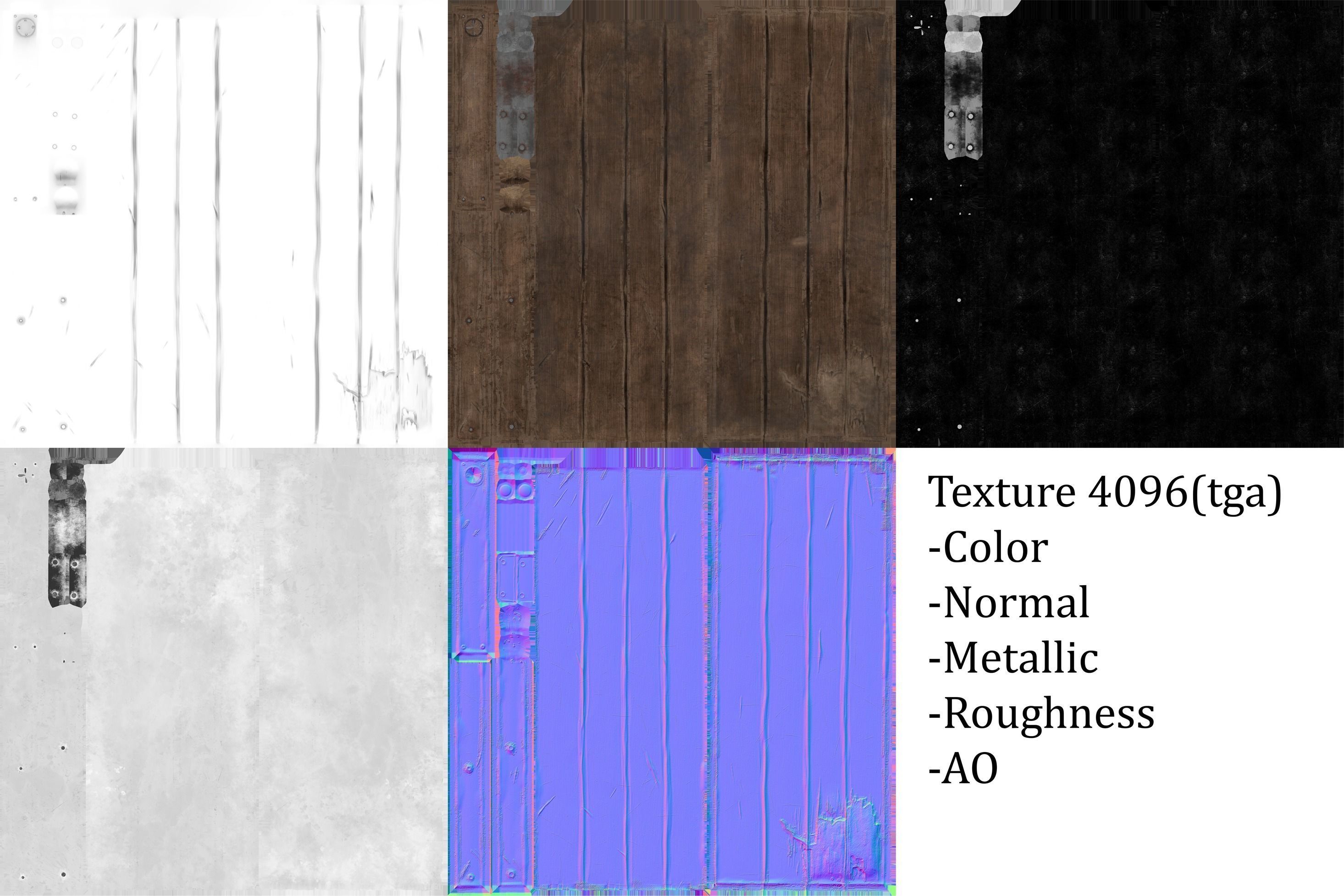 Medieval Door Low-poly 3D model_8