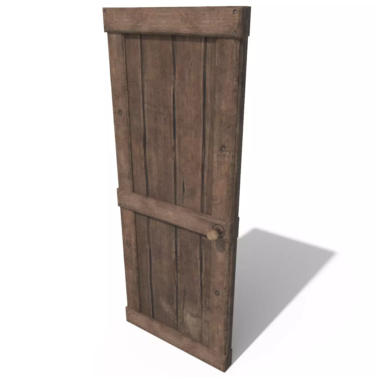 Medieval Door Low-poly 3D model_0