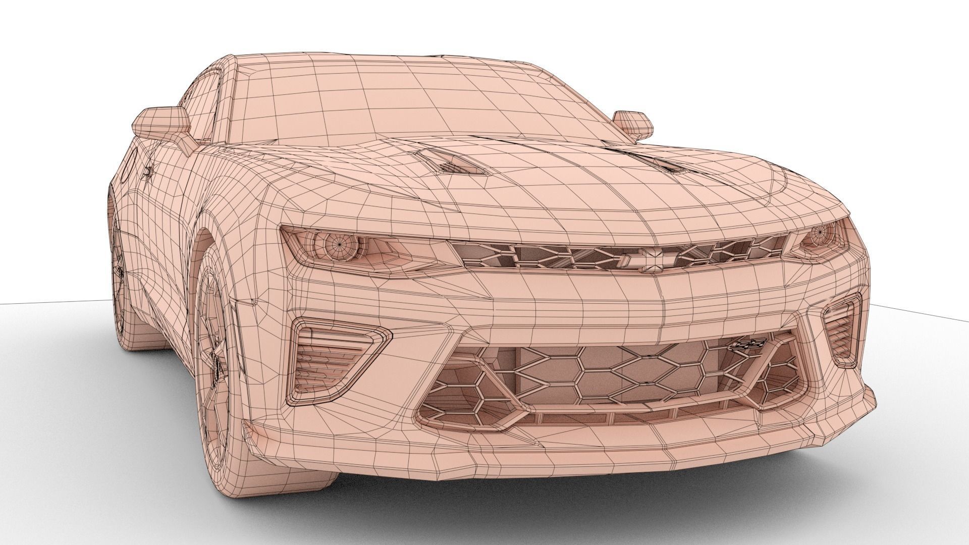 Chevrolet Camaro SS 2017 Low Poly Low-poly 3D model_17