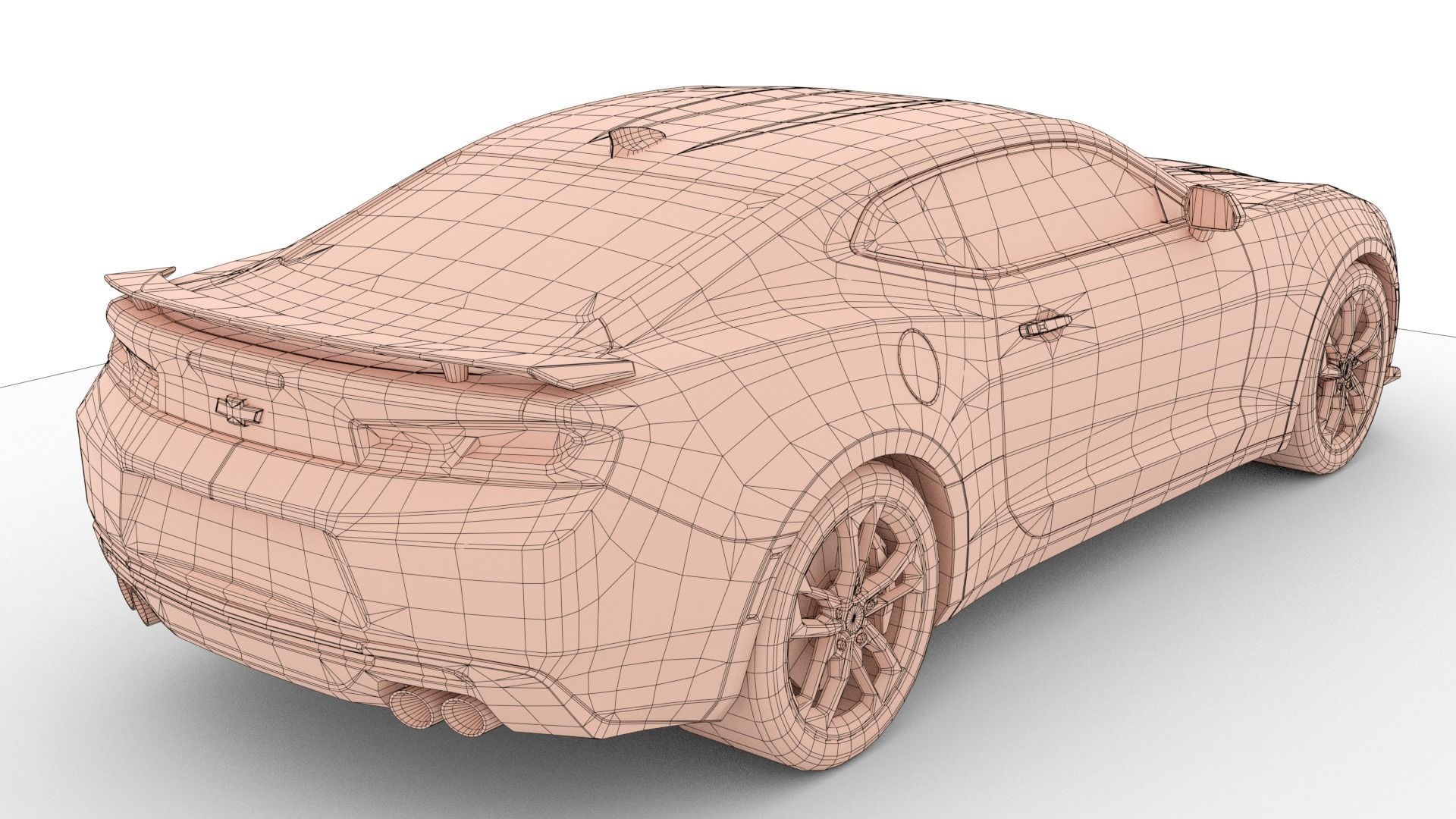 Chevrolet Camaro SS 2017 Low Poly Low-poly 3D model_19