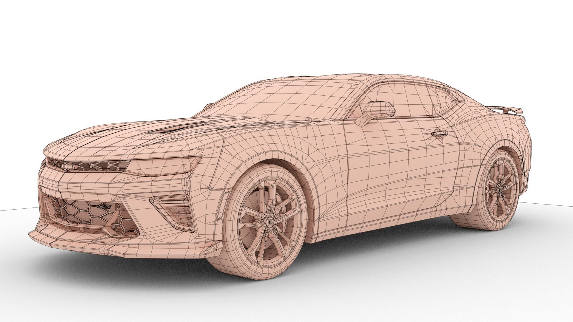 Chevrolet Camaro SS 2017 Low Poly Low-poly 3D model_15