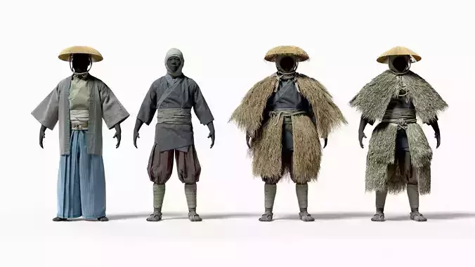MEDIEVAL Japanese People 3D model