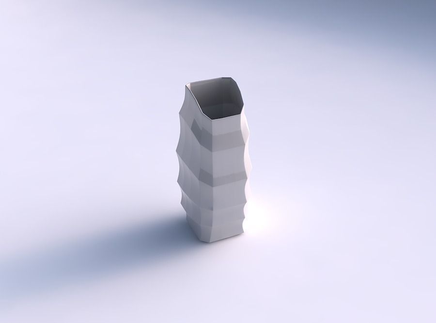 Vase arc rectangle with curved creases 3D print model