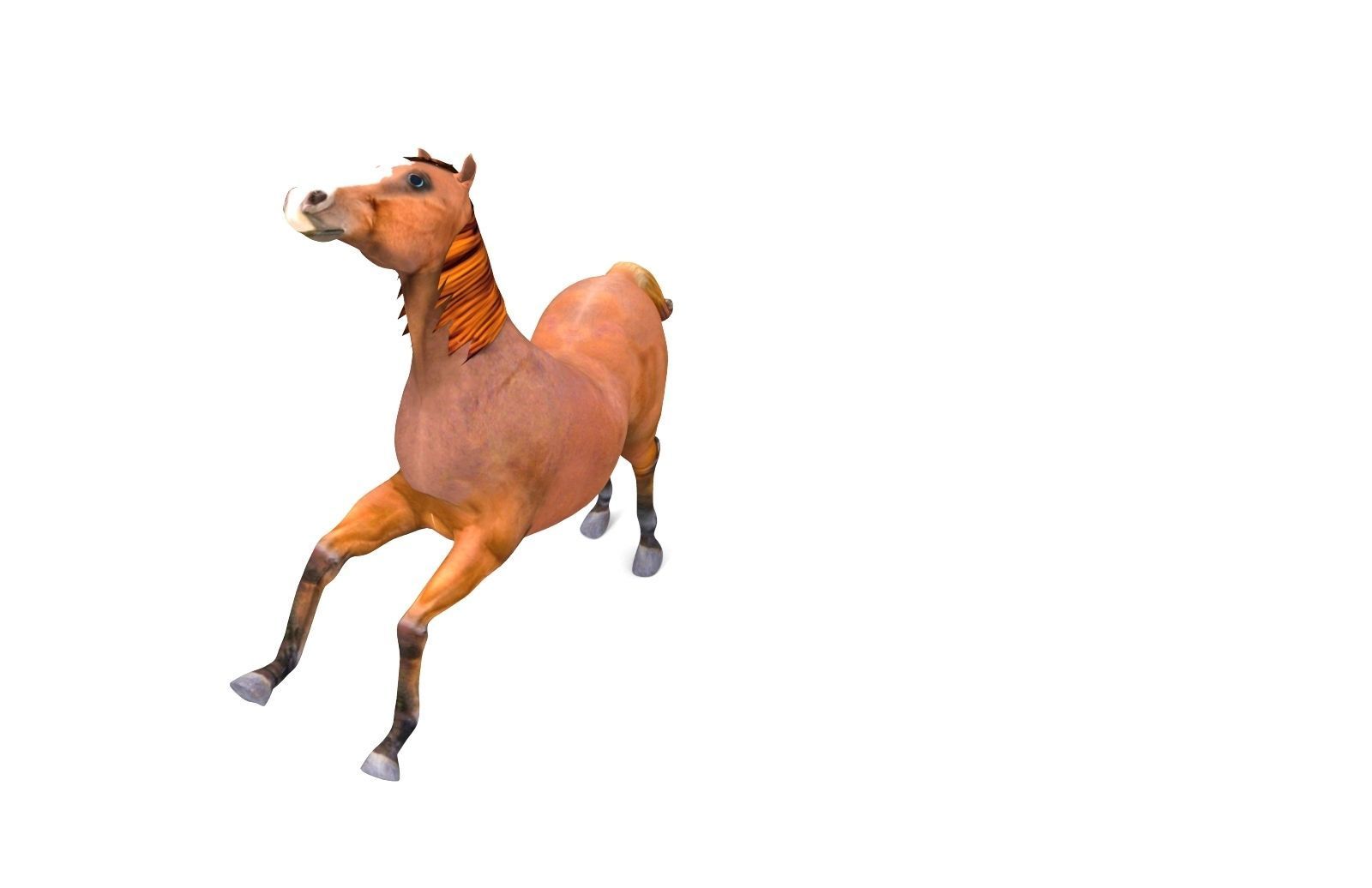 Red Horse Animated Low-poly 3D model_12
