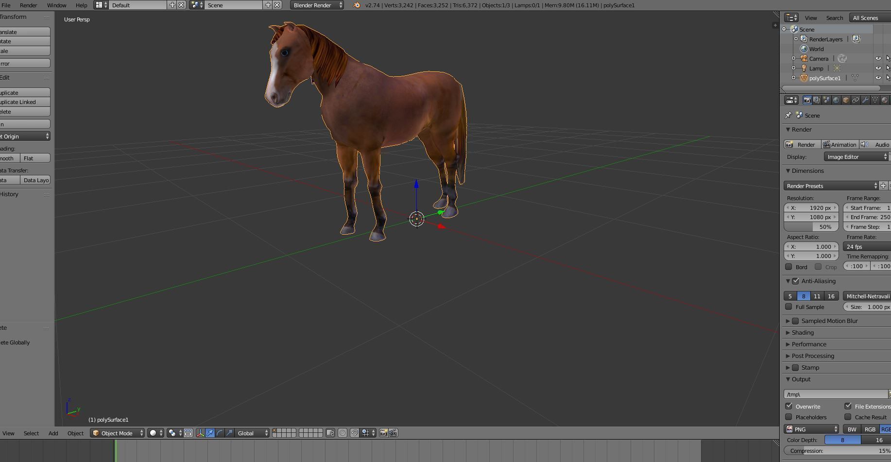 Red Horse Animated Low-poly 3D model_18