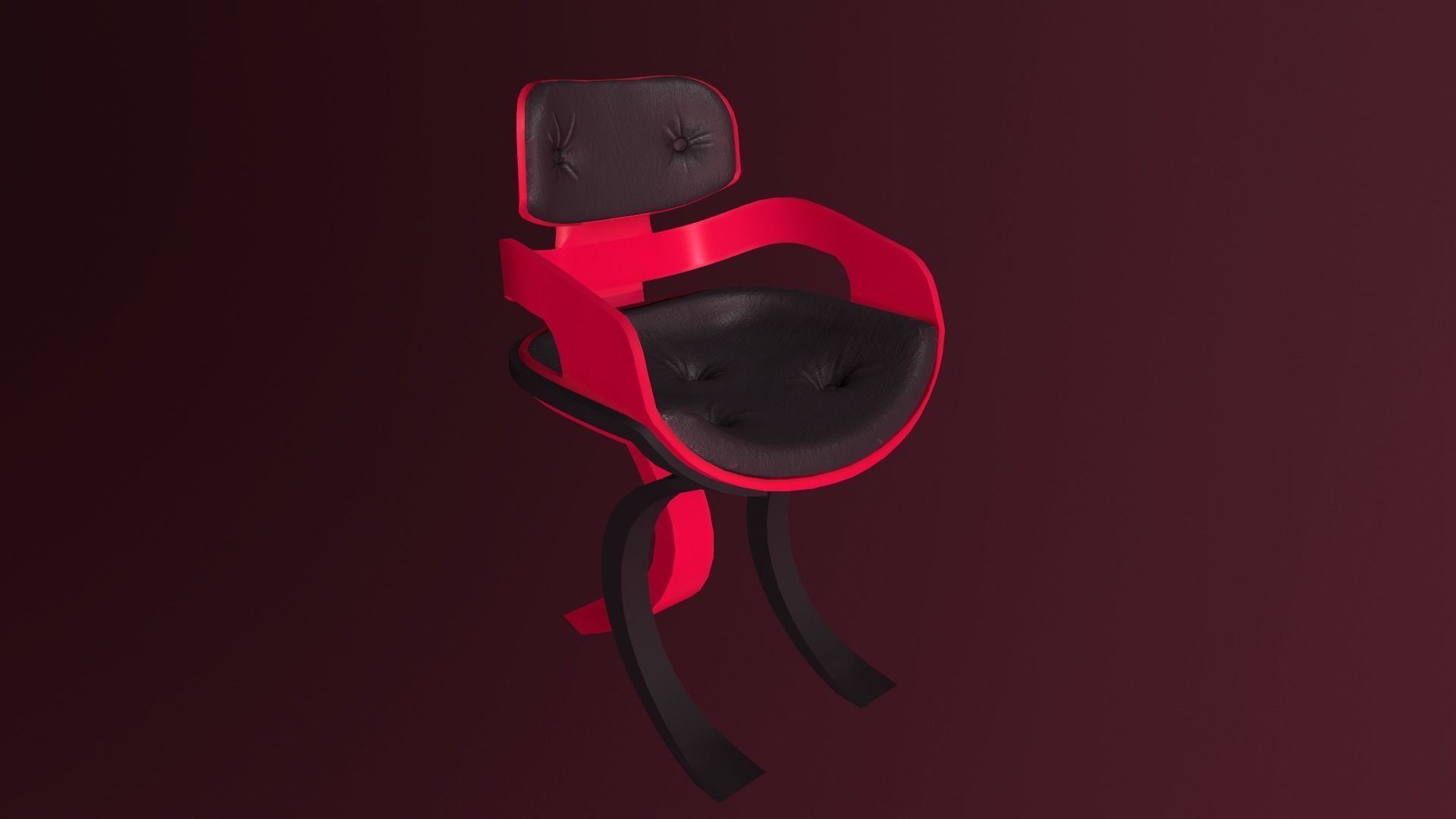 Designer Modern Chair Low-poly 3D model_3