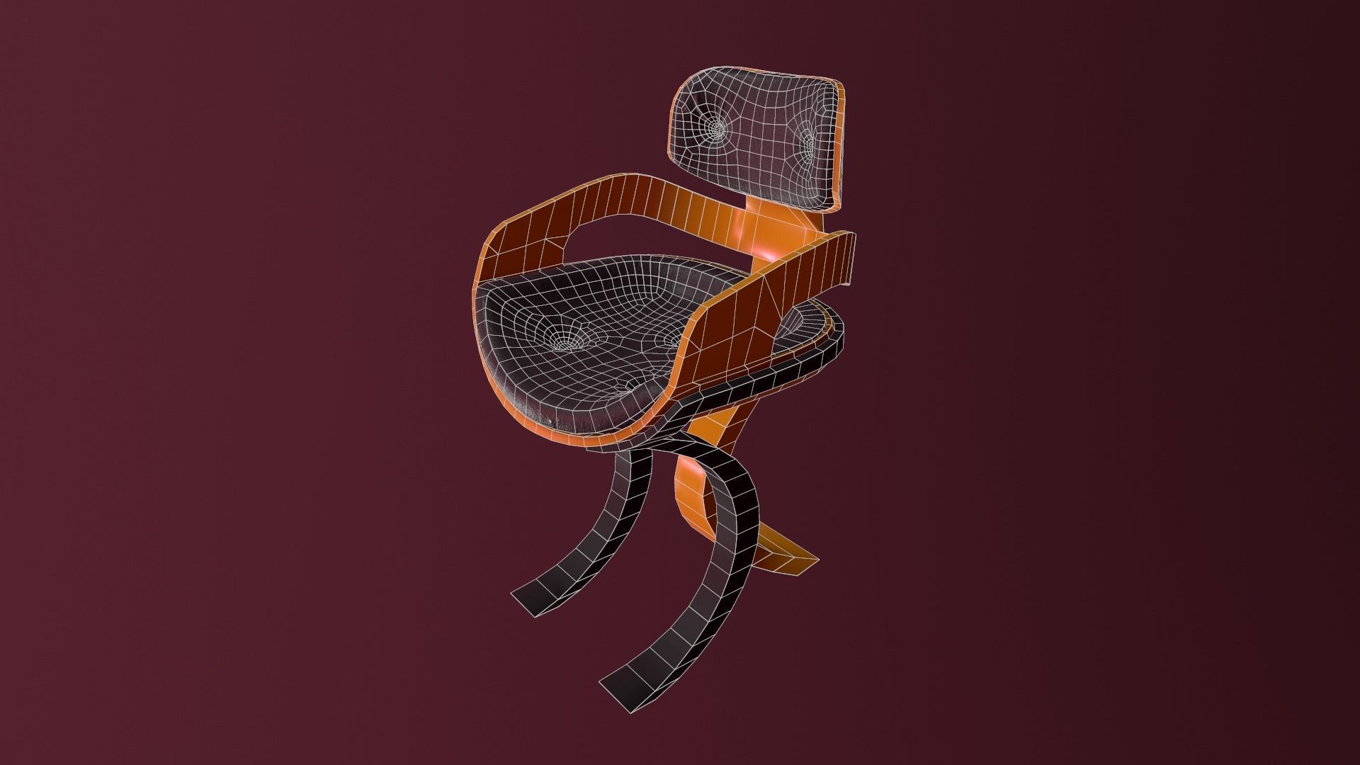 Designer Modern Chair Low-poly 3D model_9