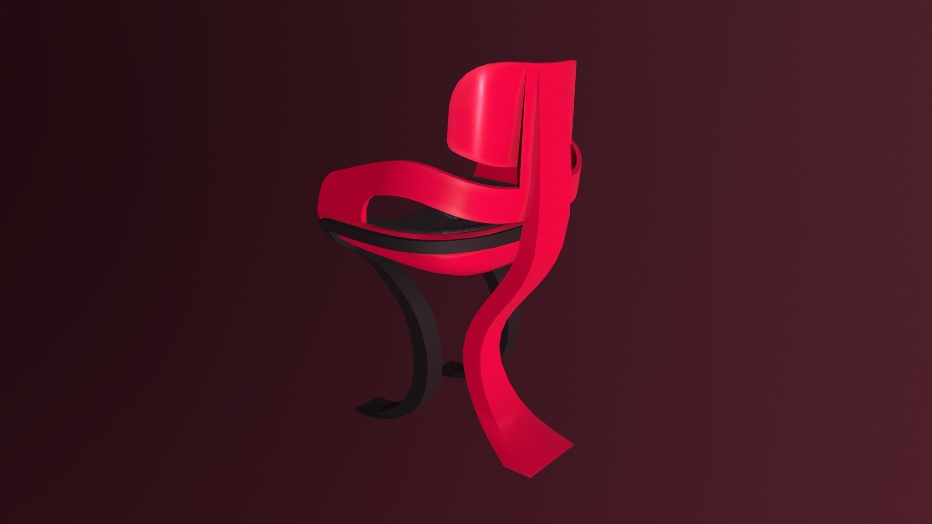 Designer Modern Chair Low-poly 3D model_7